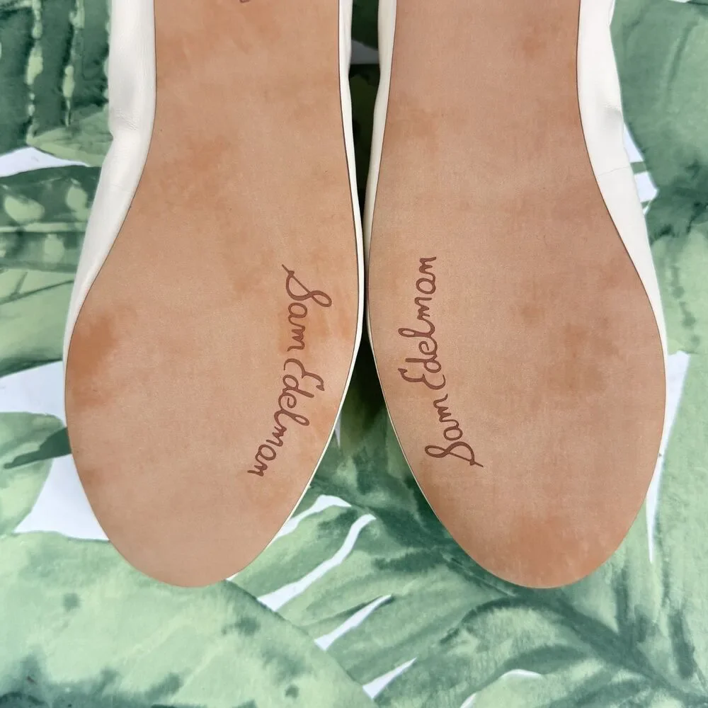 SAM EDELMAN NEW Felicia Ivory Leather Ballet Flat - Picture 10 of 16